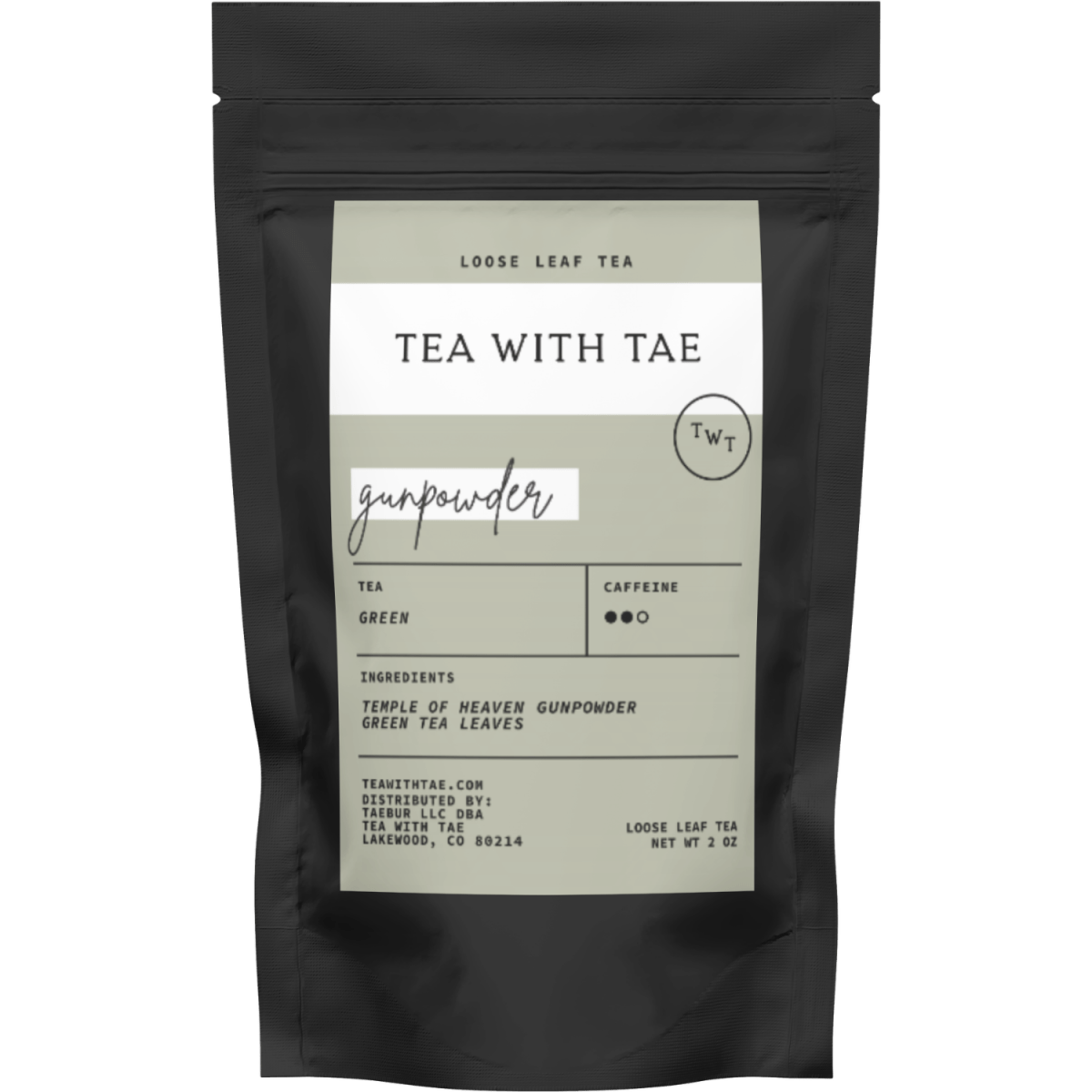 Gunpowder Green Loose Leaf Pouch - Tea with Tae