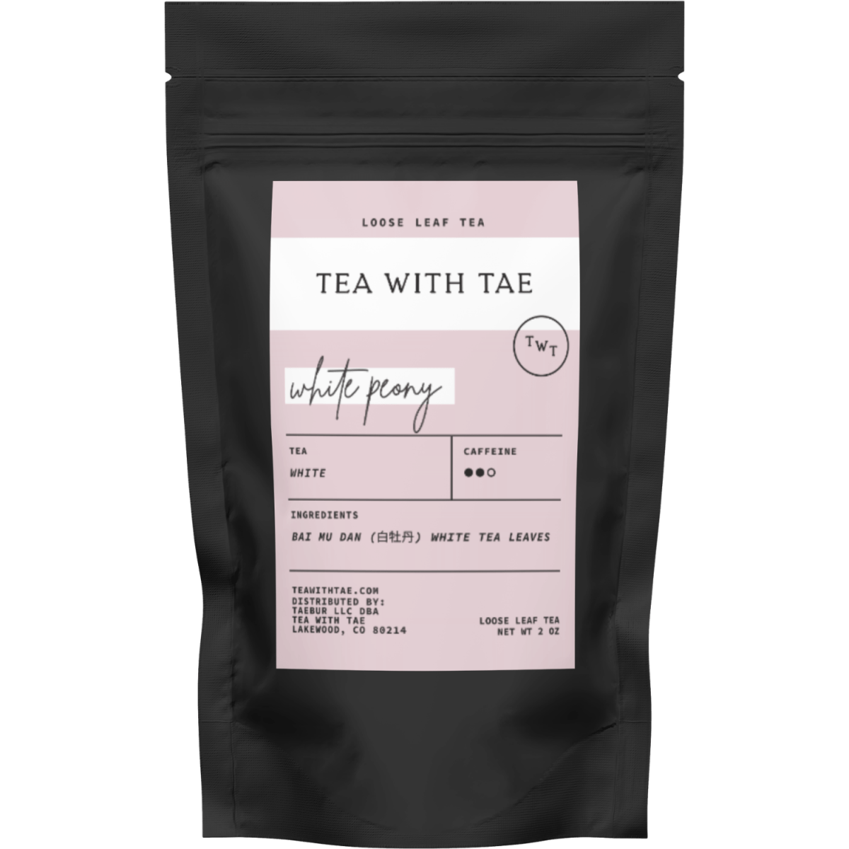 White Peony Loose Leaf Pouch - Tea with Tae